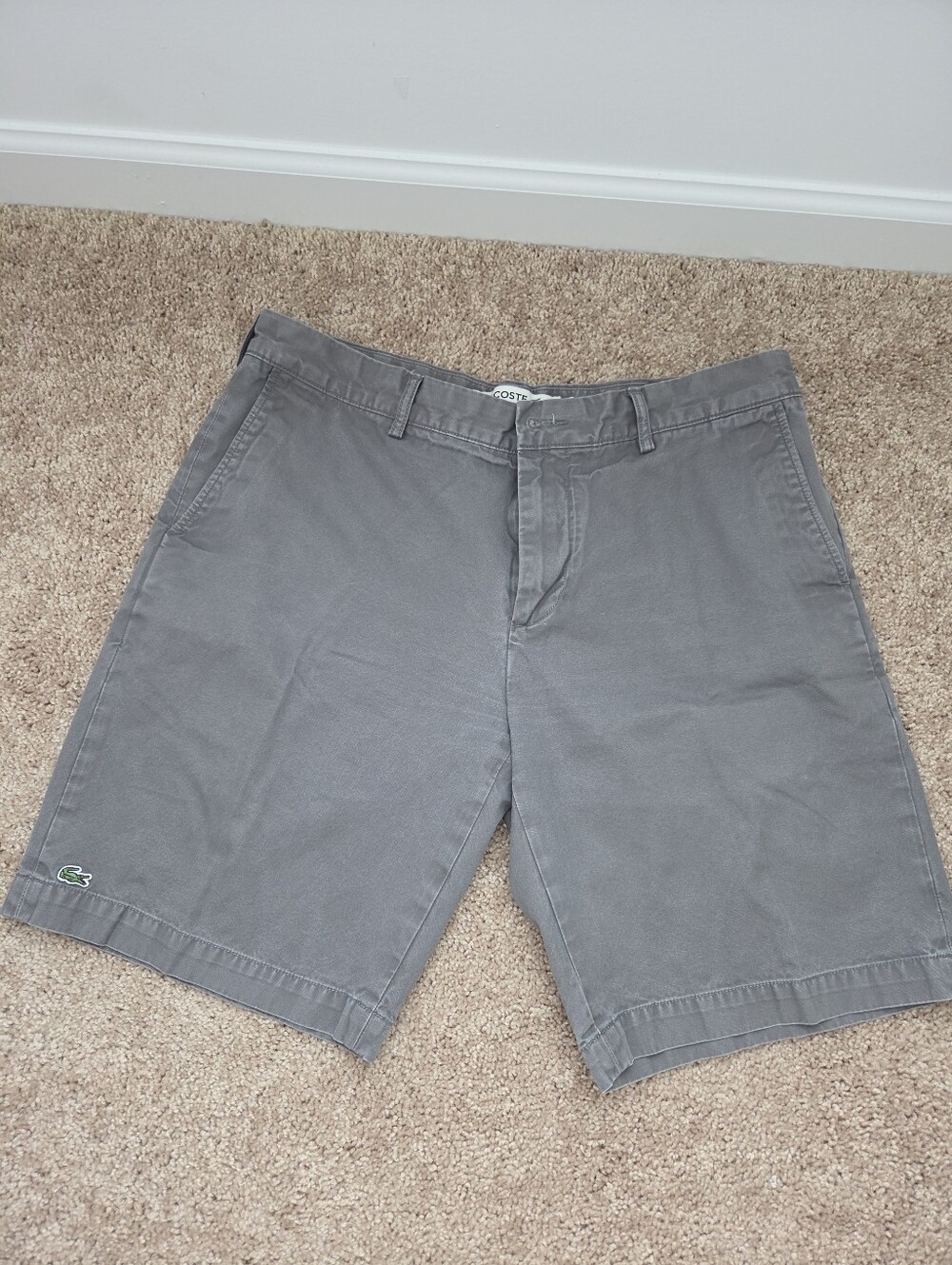 Lacoste Men's Gray Casual Flat-Front Shorts